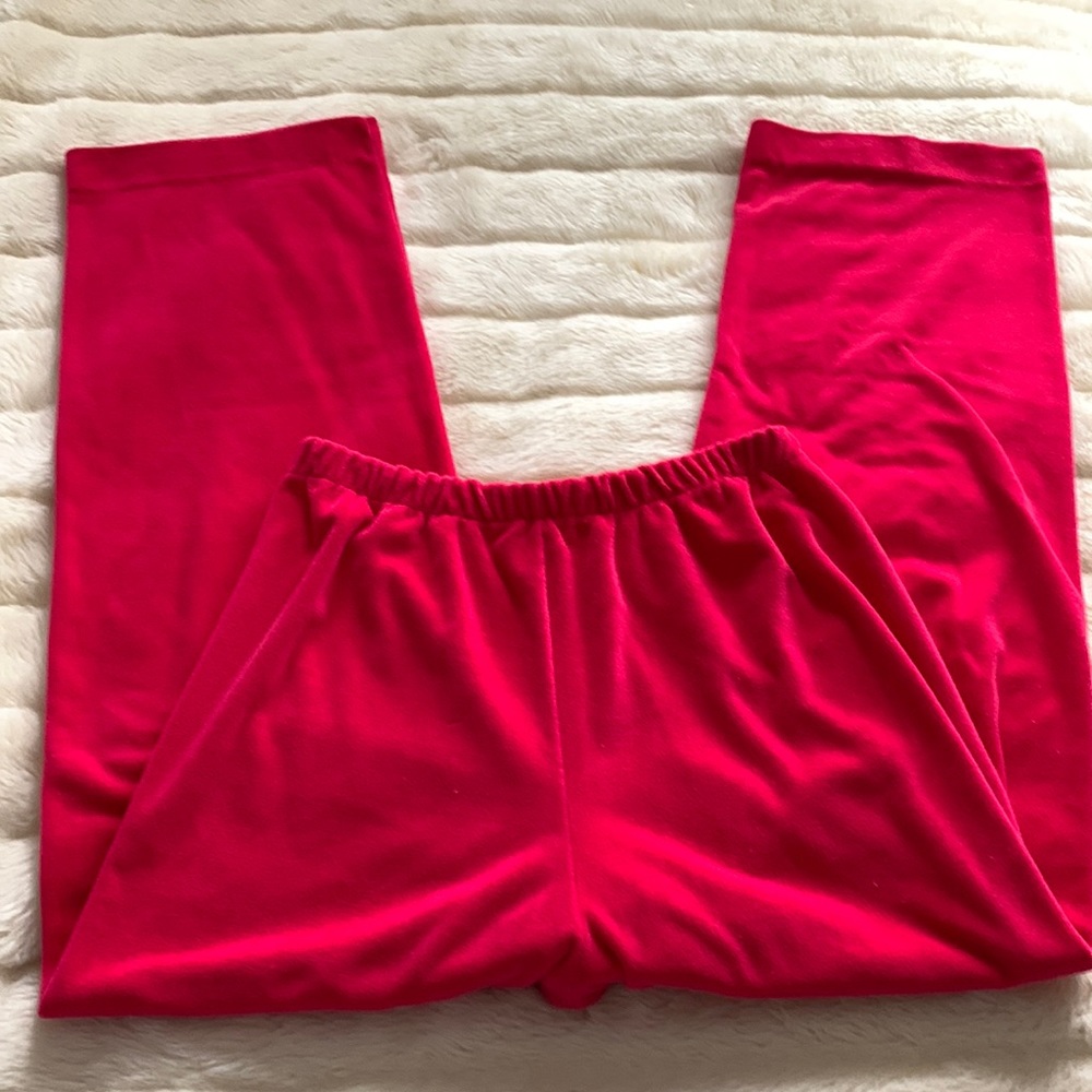 Vintage 70s high waist red velour velvet pants M